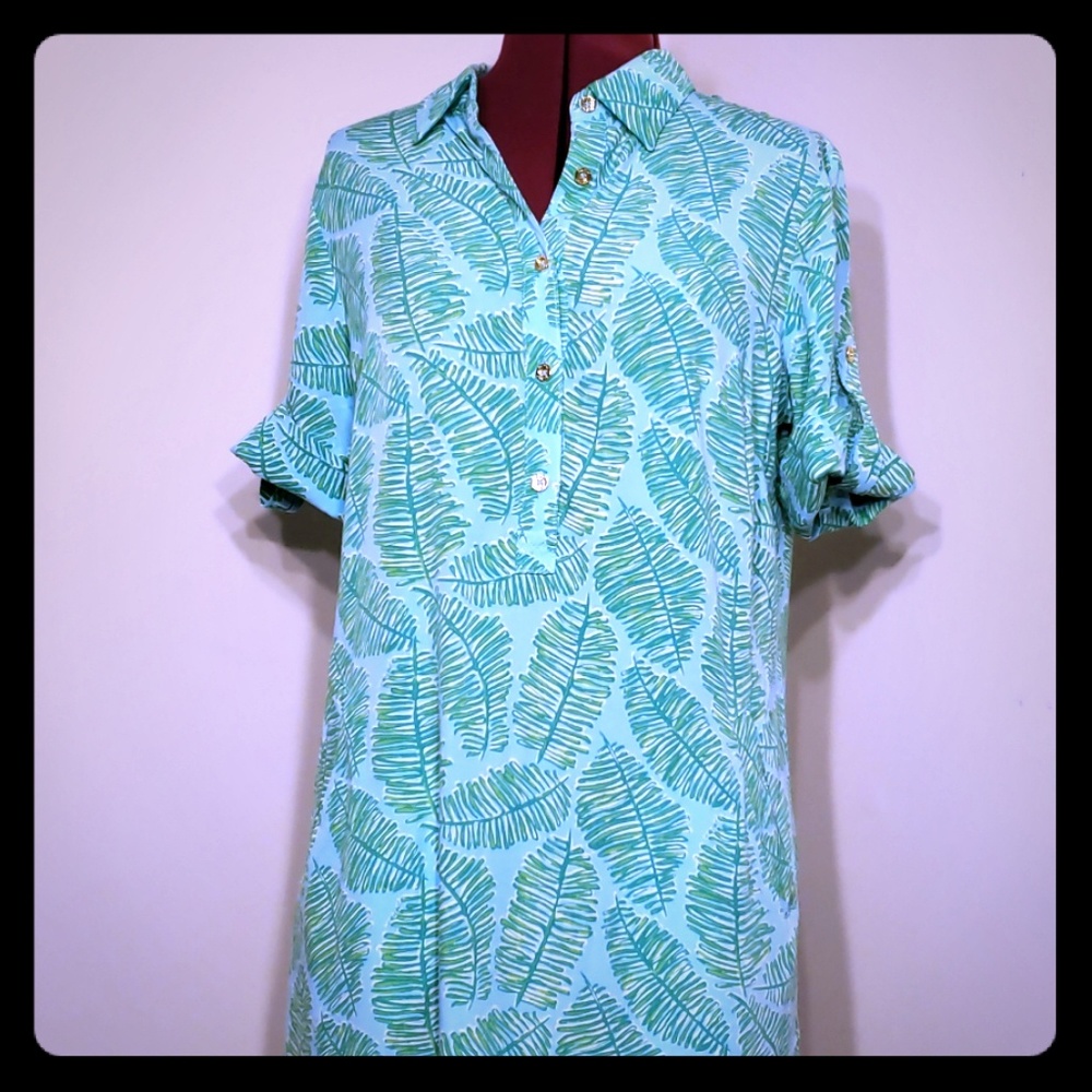 Lilly Pulitzer Button down leaf print dress